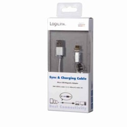 Buy CU0117 1m MICRO-USB W MAGNETIC ADAPTER FOR SYNC & CHARGING CBL LOGILINK in Cyprus, Nicosia, Limassol, Larnaka, Pafos