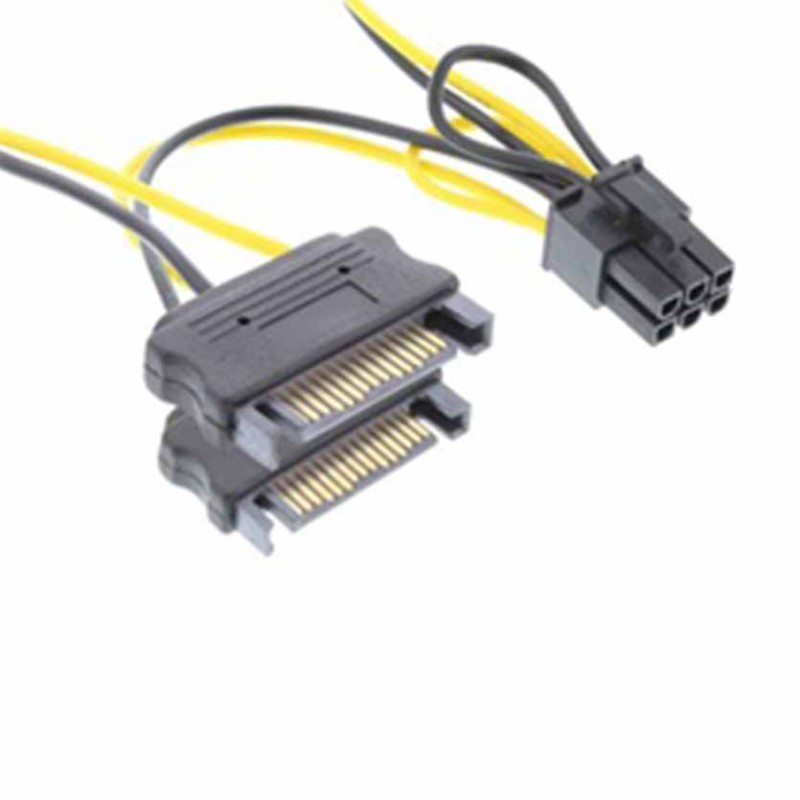 26628B POWER ADAPTER 2xSATA TO 6PIN FOR PCIe GRAPHICS CARD 0,15m INLINE — Buy in Cyprus with Fast Delivery