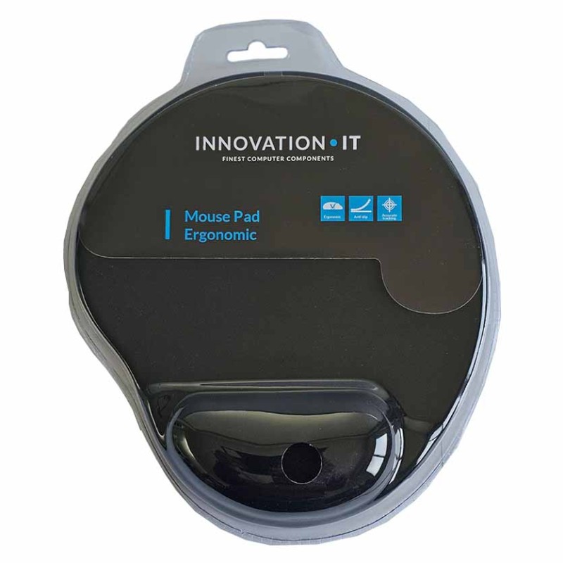 Buy 120839 MOUSEPAD ERGONOMIC WITH WRIST SUPPORT 255x220mm BLACK IT INNOVATION in Cyprus, Nicosia, Limassol, Larnaka, Pafos