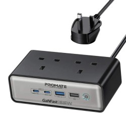Buy POWERBRIX2-GaN65 65W POWER DELIVERY GaNFastTM CHARGING STATION with 3250W DUAL AC SOCKET, PROMATE in Cyprus, Nicosia, Limass