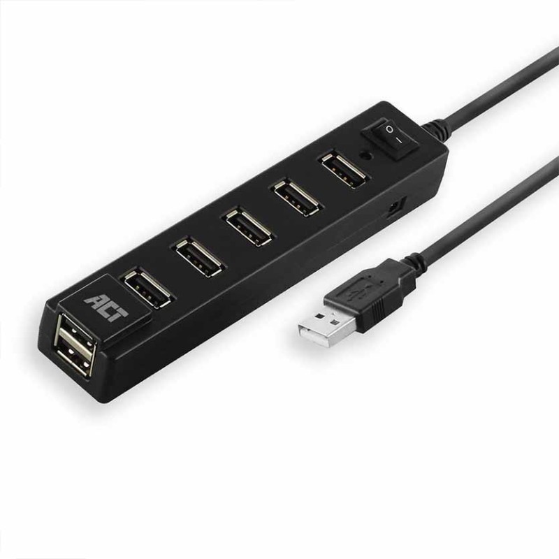 Buy AC6215 USB HUB2.0 7-PORT, WITH ON OFF SWITCH BLACK ACT in Cyprus, Nicosia, Limassol, Larnaka, Pafos