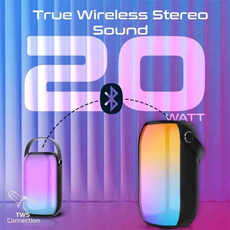 Buy SPECTRO-20 BT V5.3 SPEAKER LUMISOUND RGB 20W PROMATE in Cyprus, Nicosia, Limassol, Larnaka, Pafos