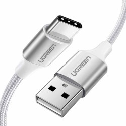 Buy 60133 USB TYPE- C 2m SILVER CHARGING CABLE 3A UGREEN in Cyprus, Nicosia, Limassol, Larnaka, Pafos