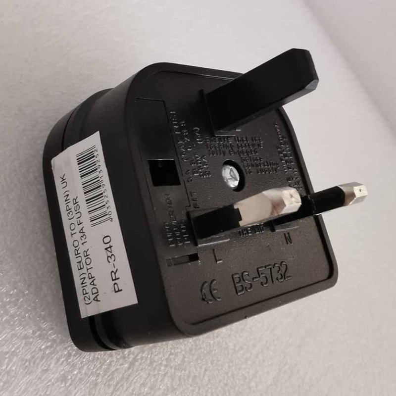 PR-340 ADAPTOR EURO 2PIN TO UK 13A FUSE GR KABEL — Buy in Cyprus with Fast Delivery