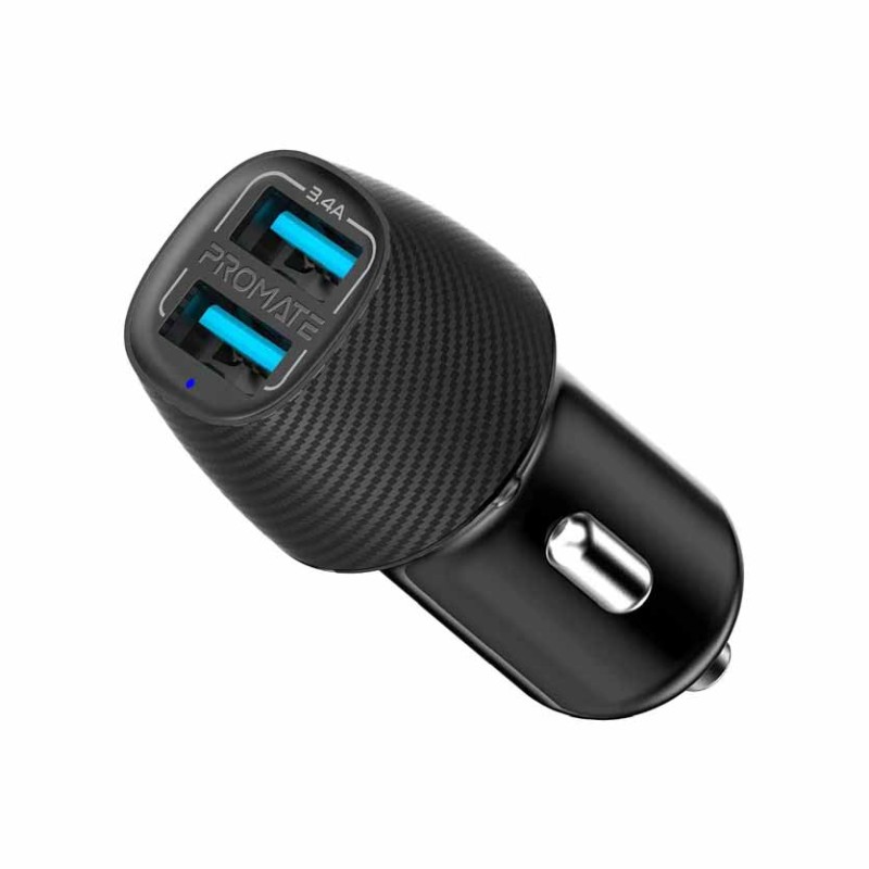 VOLTRIP-DUO 3.4A CAR CHARGER W DUAL USB PORTS PROMATE — Buy in Cyprus with Fast Delivery