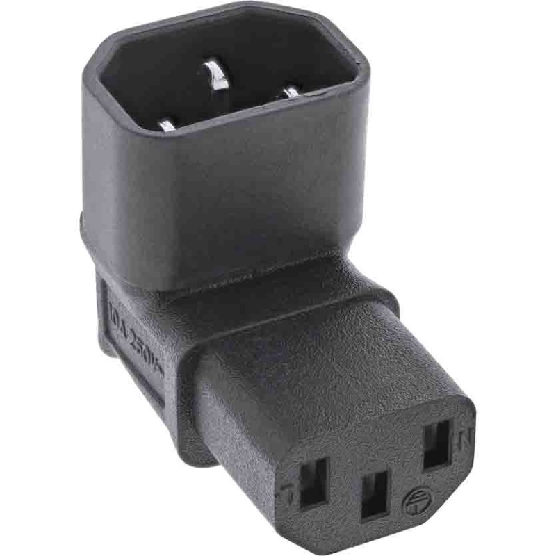 Buy 16723F C14 TO C13 ANGLED POWER ADAPTER UP DOWN 3PIN INLINE in Cyprus, Nicosia, Limassol, Larnaka, Pafos