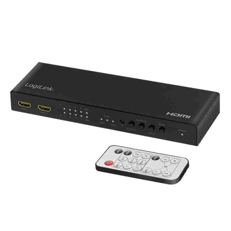 Buy HD0049 HDMI SWITCH 4x 2-PORT MATRIX 4K 60Hz HDR,ARC,AUDIO EXTRACT,SCALER,RC LOGILINK in Cyprus, Nicosia, Limassol, Larnaka,