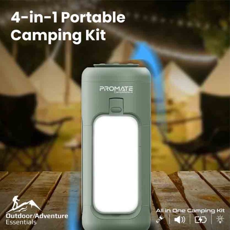 CAMPMATE-4 MULTIFUNCTIONAL CAMPING KIT 6000mAh POWERBANK, BT SPEAKER PROMATE — Buy in Cyprus with Fast Delivery