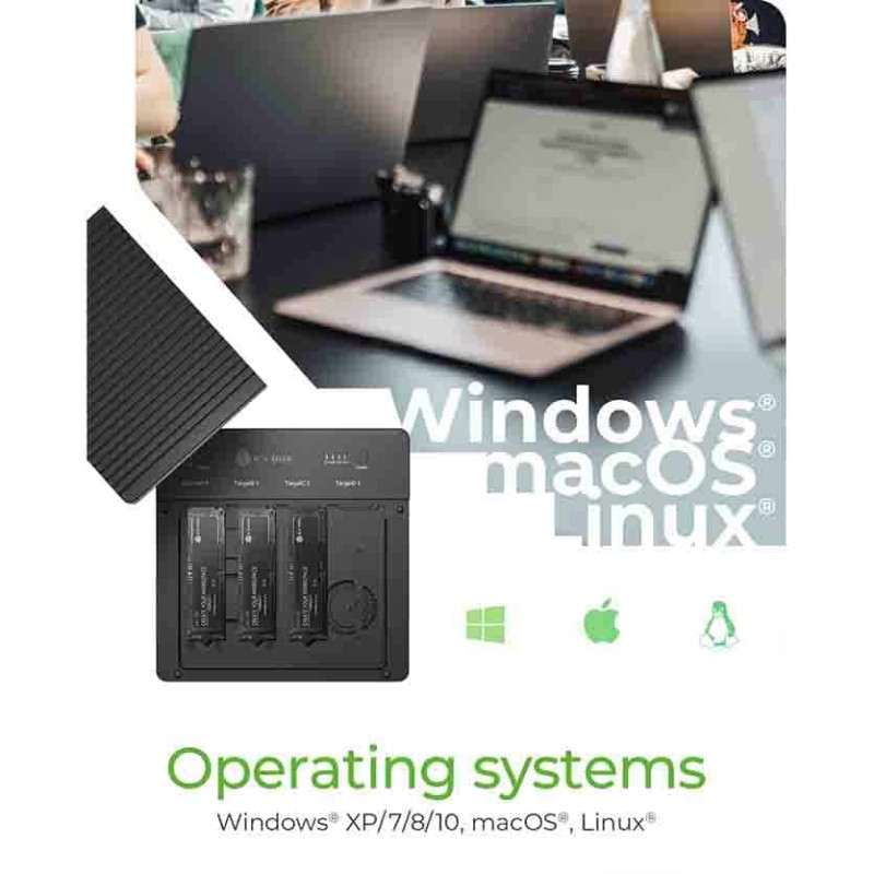 IB-4013MCL-C4 4-BAYS USB4® DUPLICATOR (1:3 CLONE) FOR NVME M.2 SSD ICYBOX — Buy in Cyprus with Fast Delivery