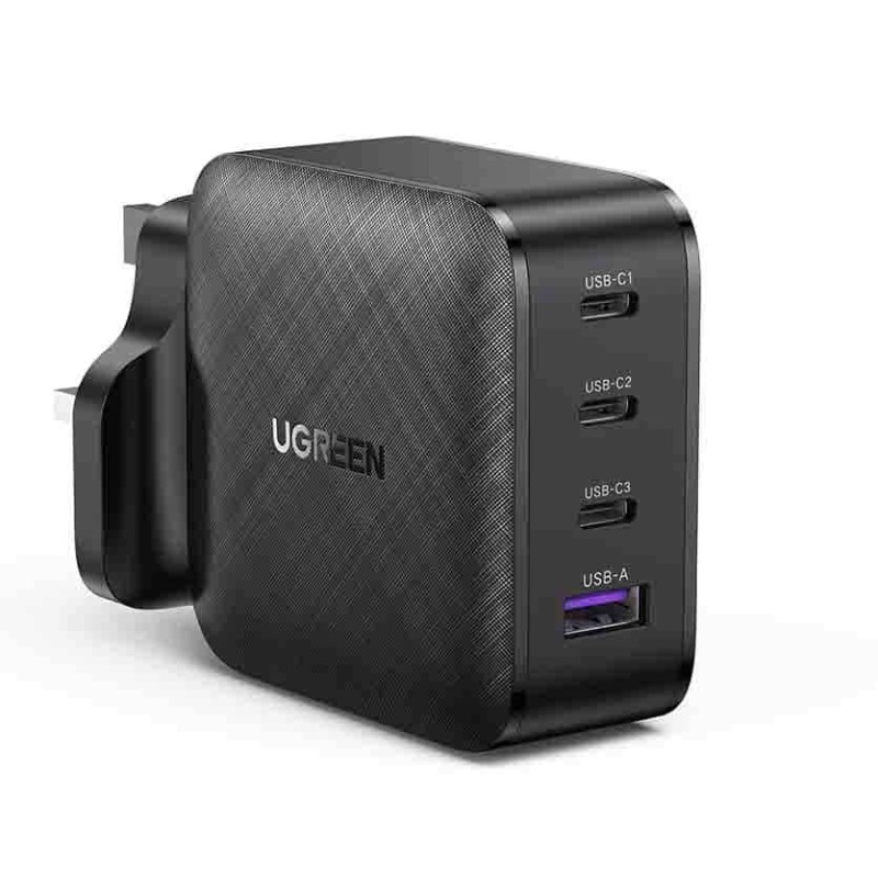 70819 FAST USB CHARGER 65W PDx3 + QC3.0 UK BLACK UGREEN — Buy in Cyprus with Fast Delivery