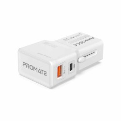 TRIPLUG-PD20.WHITE UNIVERSAL TRAVEL ADAPTER 20W, QUICK CHARGE 3.0 WHITE PROMATE — Buy in Cyprus with Fast Delivery