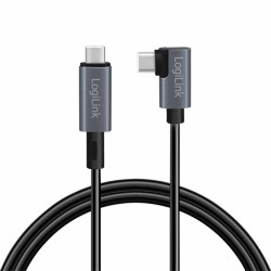 CU0183 2m USB TYPE-C 90° M M PD FAST CHARGING CABLE WITH E-MARK AND DISPLAY LOGILINK — Buy in Cyprus with Fast Delivery