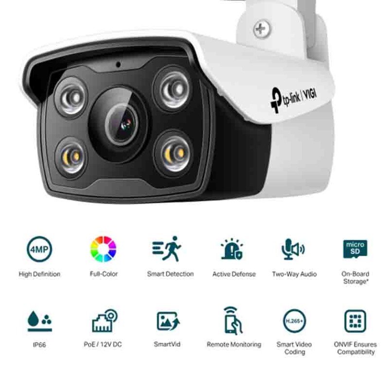 C340(4mm) VIGI 4MP OUTDOOR FULL-COLOR BULLET NETWORK CAMERA TP-LINK — Buy in Cyprus with Fast Delivery