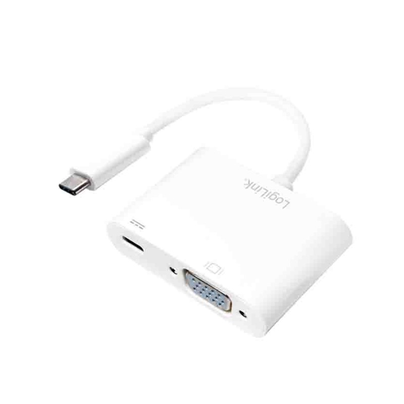 UA0259 USB3.2 GEN1 TYPE-C TO VGA ADAPTER (F) 1080p PD WHITE, LOGILINK — Buy in Cyprus with Fast Delivery