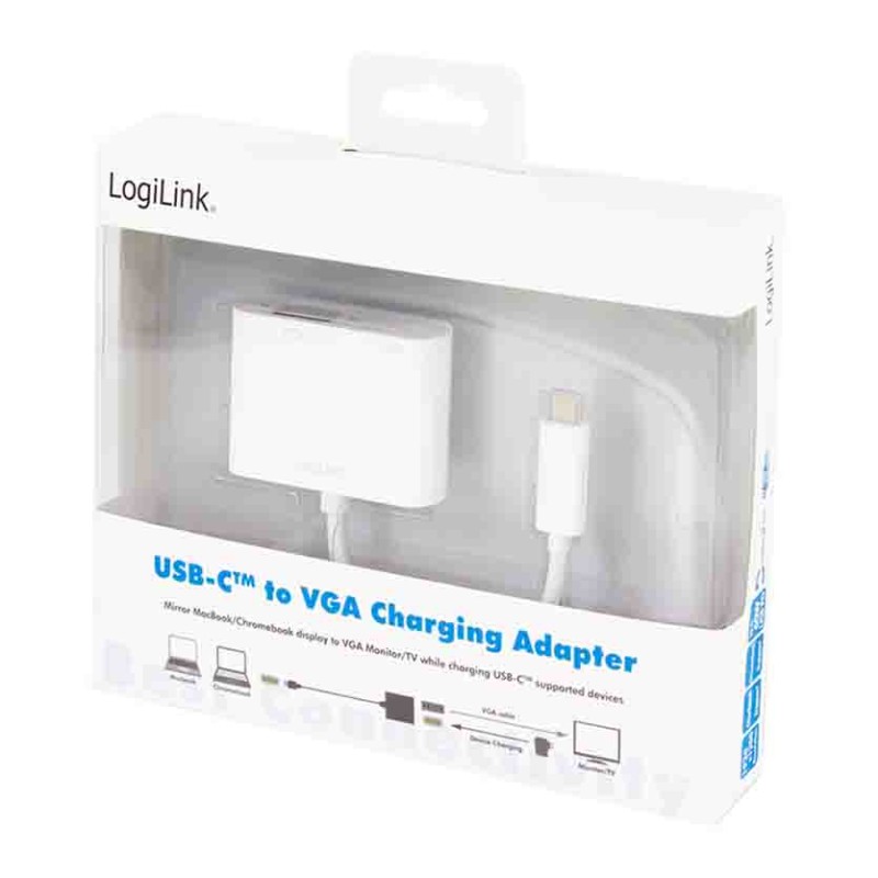 UA0259 USB3.2 GEN1 TYPE-C TO VGA ADAPTER (F) 1080p PD WHITE, LOGILINK — Buy in Cyprus with Fast Delivery