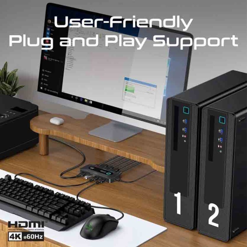 MEDIASWITCH-KVM 4K@60HZ KVM SWITCH WITH USB 3.0 EXPANSION, PROMATE — Buy in Cyprus with Fast Delivery