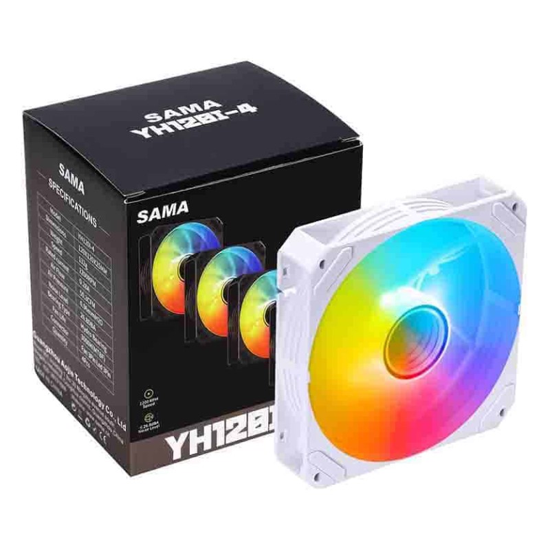Buy YH‐120I4 WHITE 4‐in‐1 120 mm ARGB CASE FAN KIT WHITE SAMA in Cyprus, Nicosia, Limassol, Larnaka, Pafos