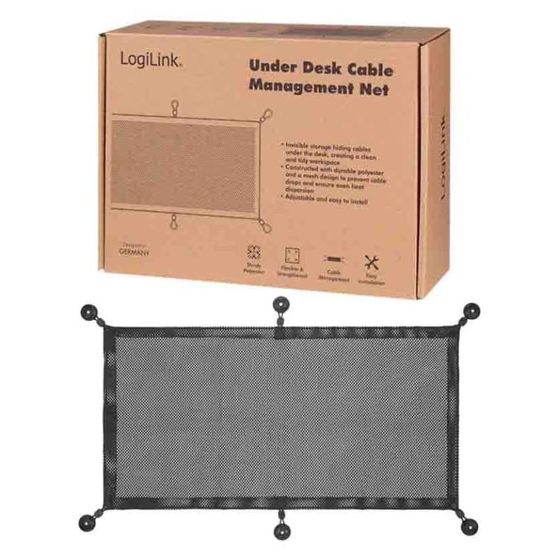 Buy KAB0111 CABLE MANAGEMENT NET, 69x34cm, POLYESTER BLACK, LOGILINK in Cyprus, Nicosia, Limassol, Larnaka, Pafos