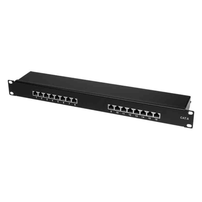 Buy NP0057 CAT.6 PATCH PANEL 16 PORTS SHIELDED, 19 INCH RACK MOUNT, BLACK, LOGILINK in Cyprus, Nicosia, Limassol, Larnaka, Pafos