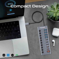 Buy GEGAHUB-5.UK USB 10-IN-1 HUB DATA & CHARGE, 5GBPS HIGH SPEED PROMATE in Cyprus, Nicosia, Limassol, Larnaka, Pafos