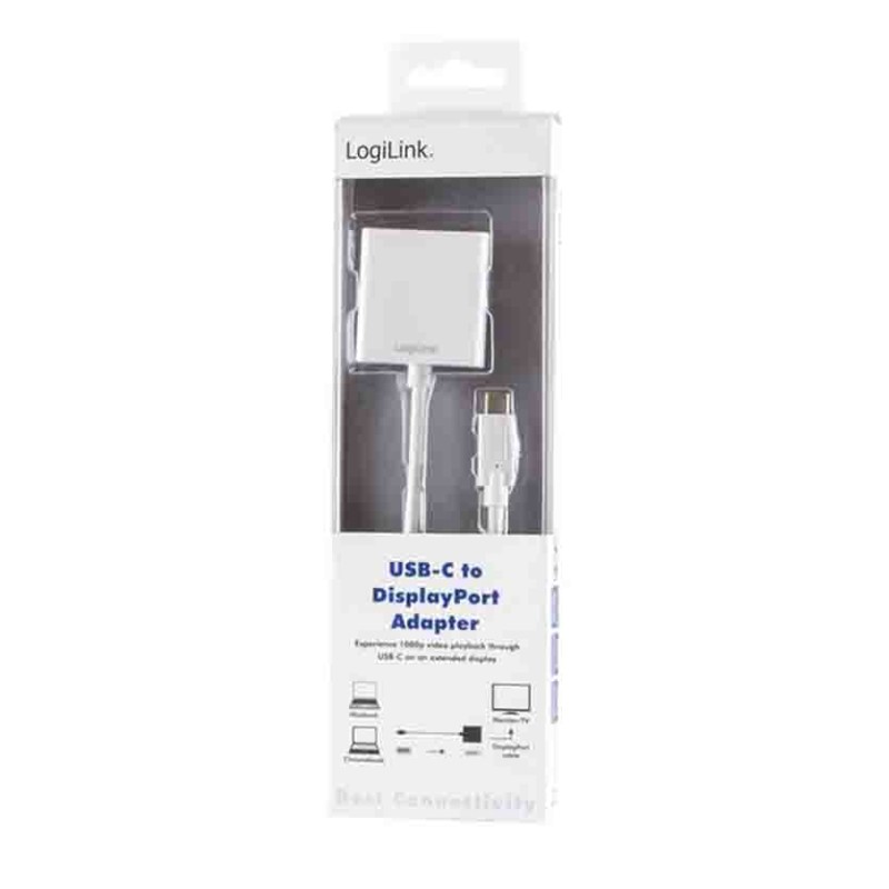 UA0246A - USB TYPE-C ADAPTER, C M TO DP F, 4K 60 HZ, WHITE, 0.15 M LOGILINK — Buy in Cyprus with Fast Delivery