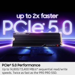 Samsung 9100 Pro 1TB M.2 2280 NVMe SSD (Heatsink) - PCIe 5.0 x4 14700 MB/s - MZ-VAP1T0CW (Boxed)