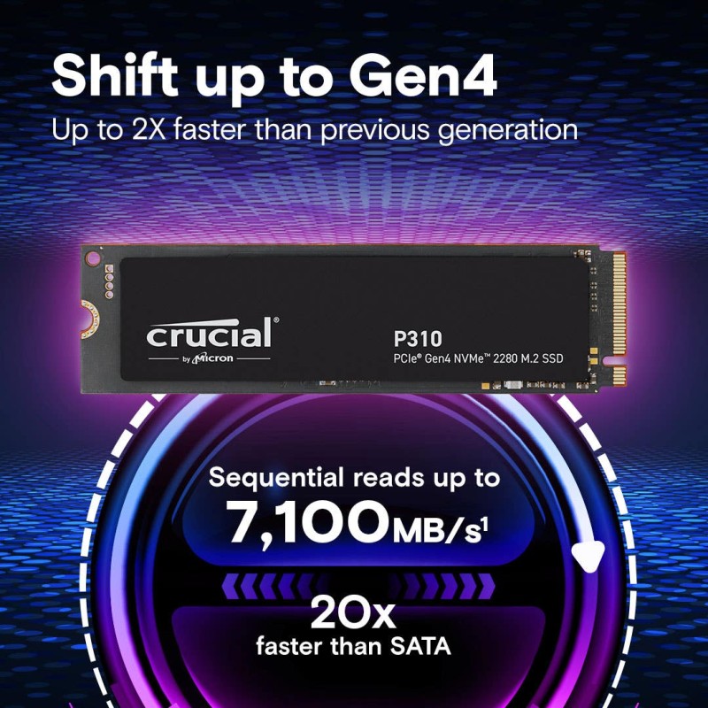 Crucial P310 500GB M.2 NVMe PCIe 4.0 x4 SSD - CT500P310SSD8 — Armenius Store Cyprus