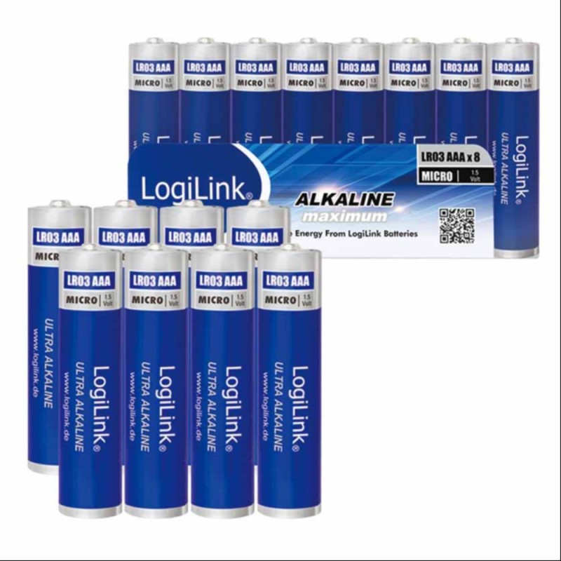 LogiLink Ultra Power AAA Alkaline Batteries 8-Pack | LR03F8 — Armenius Store Cyprus