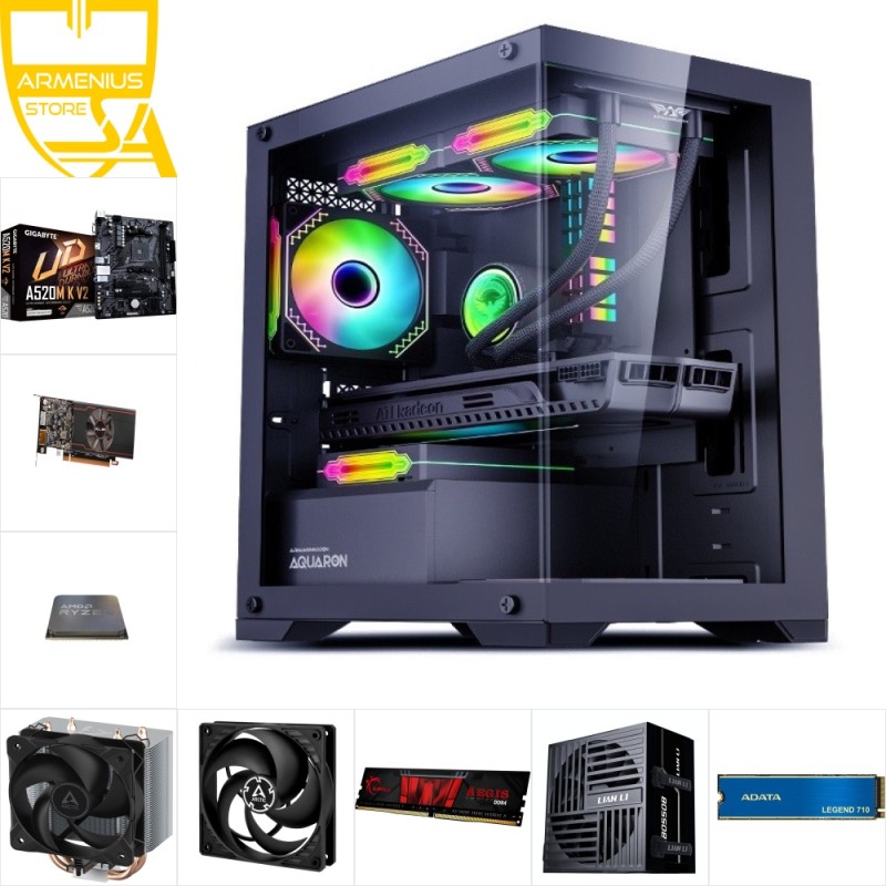 Budget Gaming PC - Ryzen 5 4500, RX 6400, 16GB, 256GB NVMe — Armenius Store Cyprus