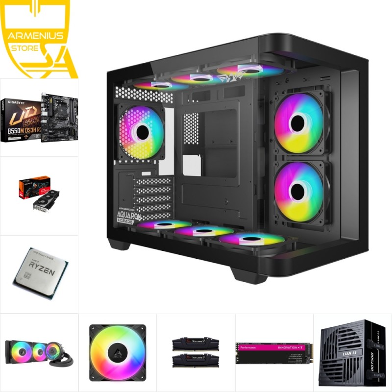 Custom 1080p Gaming PC | Ryzen 7 5700X + Radeon RX 7600 | 16GB DDR4, 1TB NVMe — Armenius Store Cyprus
