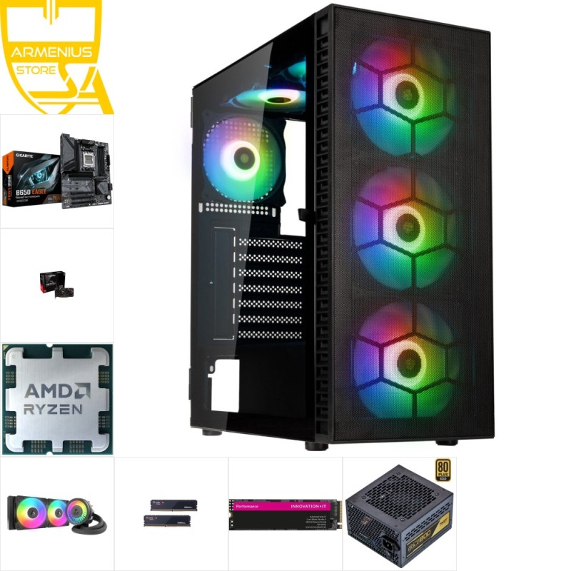 Custom Gaming PC - Ryzen 5 7600X | RX 9060 XT | 32GB DDR5 | 1TB NVMe — Armenius Store Cyprus