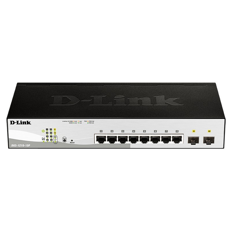 D-Link DGS-1210-10P - 10-Port Gigabit PoE L2 Smart Managed Switch, Rackmount 1U (Metal) — Buy in Cyprus with Fast Delivery