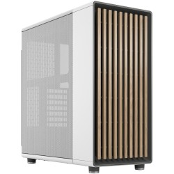 Fractal Design North - Midi Tower PC Case - Chalk White, Mesh Front, Windowed Side, ATX/mATX/ITX, 2x140mm Fans