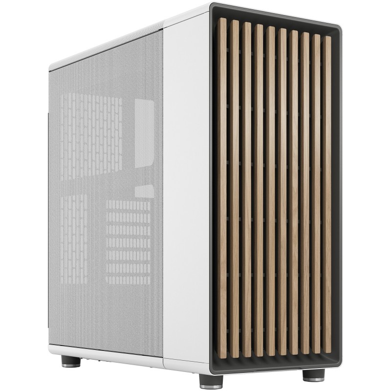 Fractal Design North - Midi Tower PC Case - Chalk White, Mesh Front, Windowed Side, ATX/mATX/ITX, 2x140mm Fans