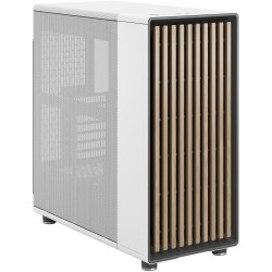 Fractal Design North - Midi Tower PC Case - Chalk White, Mesh Front, Windowed Side, ATX/mATX/ITX, 2x140mm Fans