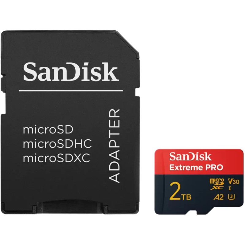 SanDisk Extreme PRO microSDXC 2TB - UHS-I U3/V30 A2, 250MB/s read 150MB/s write - Black/Red — Buy in Cyprus with Fast Delivery