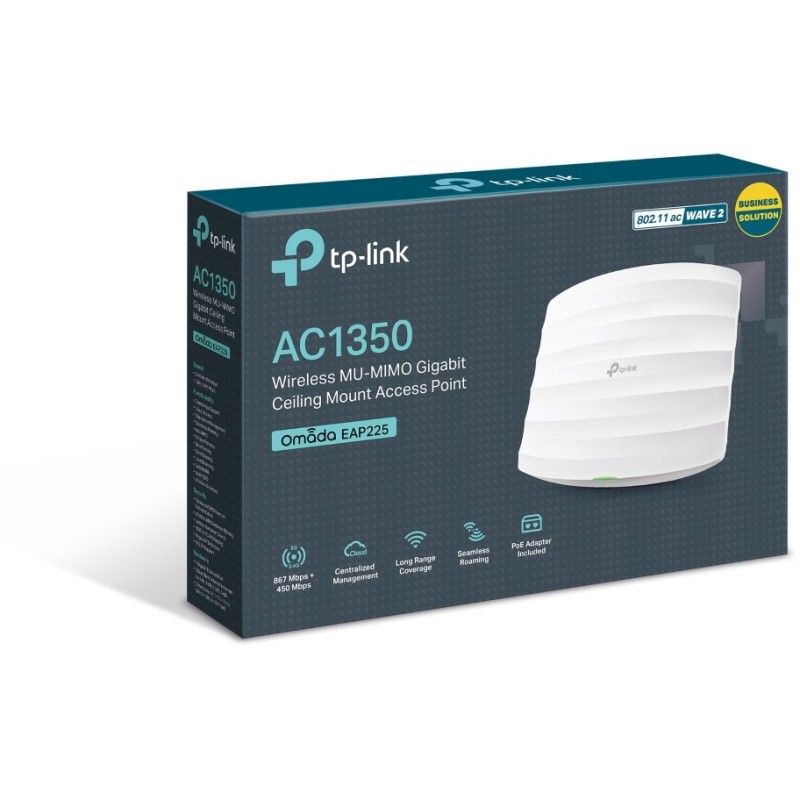 TP-Link Omada EAP225 - AC1350 Dual-Band Wi-Fi 5 Access Point - White, PoE — Buy in Cyprus with Fast Delivery