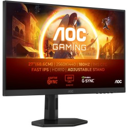 AOC Q27G4XF - 27in QHD (2560x1440) 180Hz Fast IPS, 1ms, HDR10 - HDMI 2.0 + DP, Height/Swivel/Pivot
