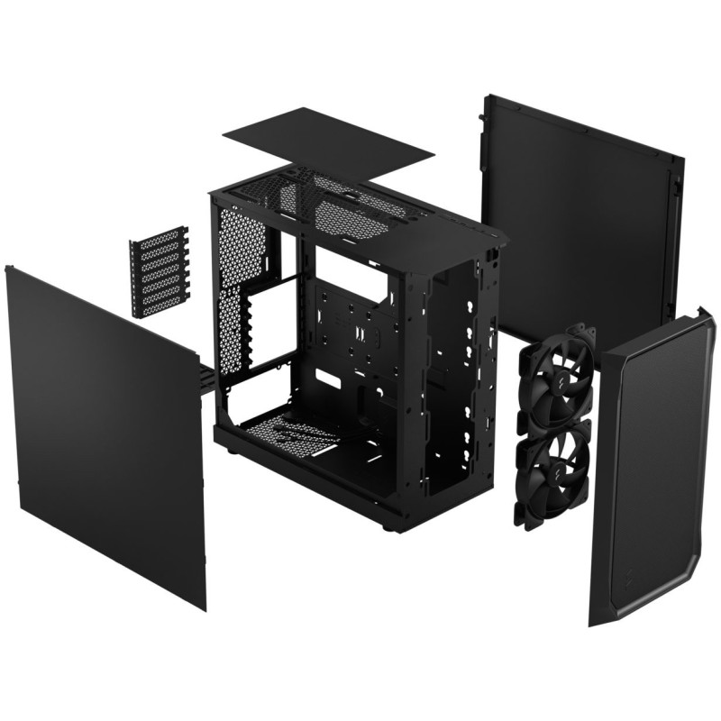 Fractal Design Focus 2 - Black - Mid Tower Case (ATX/mATX/Mini-ITX), 2x140mm Fans, 170mm CPU, 405mm GPU