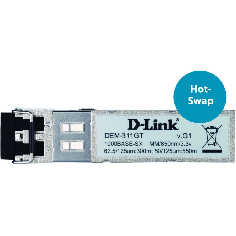 D-Link MiniGBIC SFP 1000BaseSX - DEM-311GT - Multimode LC, 850nm, 550m, Metallic — Buy in Cyprus with Fast Delivery