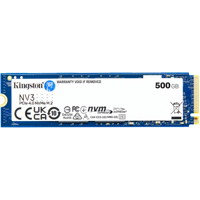 Kingston NV3 M.2 2280 500GB NVMe SSD - PCIe 4.0 x4, 5000MB/s Read, 3000MB/s Write — Buy in Cyprus with Fast Delivery