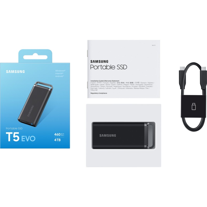 Samsung Portable SSD T5 EVO - MU-PH4T0S - 4TB, USB 3.2 Gen1 (5Gbps), 460MB/s, Black — Buy in Cyprus with Fast Delivery