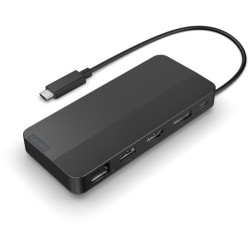 Lenovo USB-C Dual Display Travel Dock - 40B90000WW - Eclipse Black, Dual 4K60, HDMI 2.1 + DP1.4