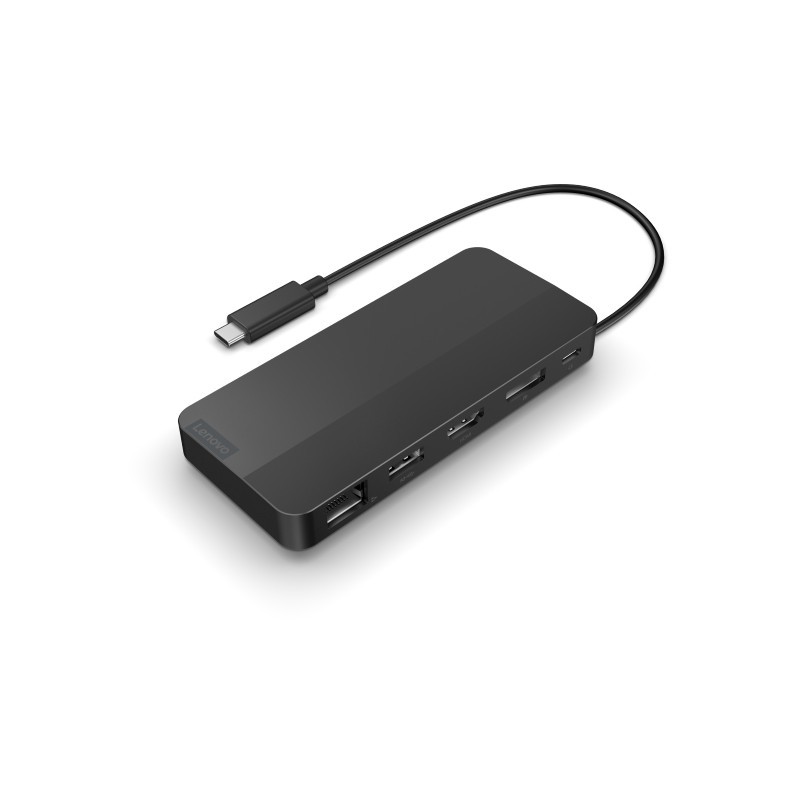 Lenovo USB-C Dual Display Travel Dock - 40B90000WW - Eclipse Black, Dual 4K60, HDMI 2.1 + DP1.4