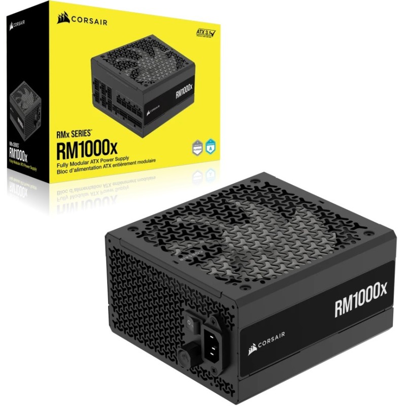 Corsair RM1000x - 1000W Fully-Modular 80 PLUS Gold ATX Power Supply - Black, 140mm Fan, 10-Year Warranty