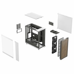 Fractal Design North XL Chalk White TG Clear - Mid Tower (E-ATX/ATX) - White, Tempered Glass & Wood Accents