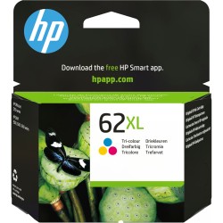 HP 62XL Tri-Color Original Ink Cartridge - C2P07AE - Cyan, Magenta, Yellow, High Yield 415 pages