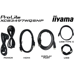 86.4cm 34' (3440x1440) iiyama ProLite XCB3497WQSNP-B1 21:9 UWQHD VA 0.4ms 120Hz HDMI DP USB-C Speaker Black