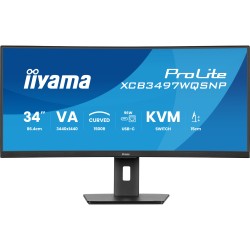 86.4cm 34' (3440x1440) iiyama ProLite XCB3497WQSNP-B1 21:9 UWQHD VA 0.4ms 120Hz HDMI DP USB-C Speaker Black