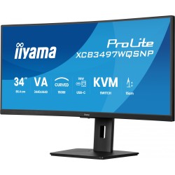 86.4cm 34' (3440x1440) iiyama ProLite XCB3497WQSNP-B1 21:9 UWQHD VA 0.4ms 120Hz HDMI DP USB-C Speaker Black